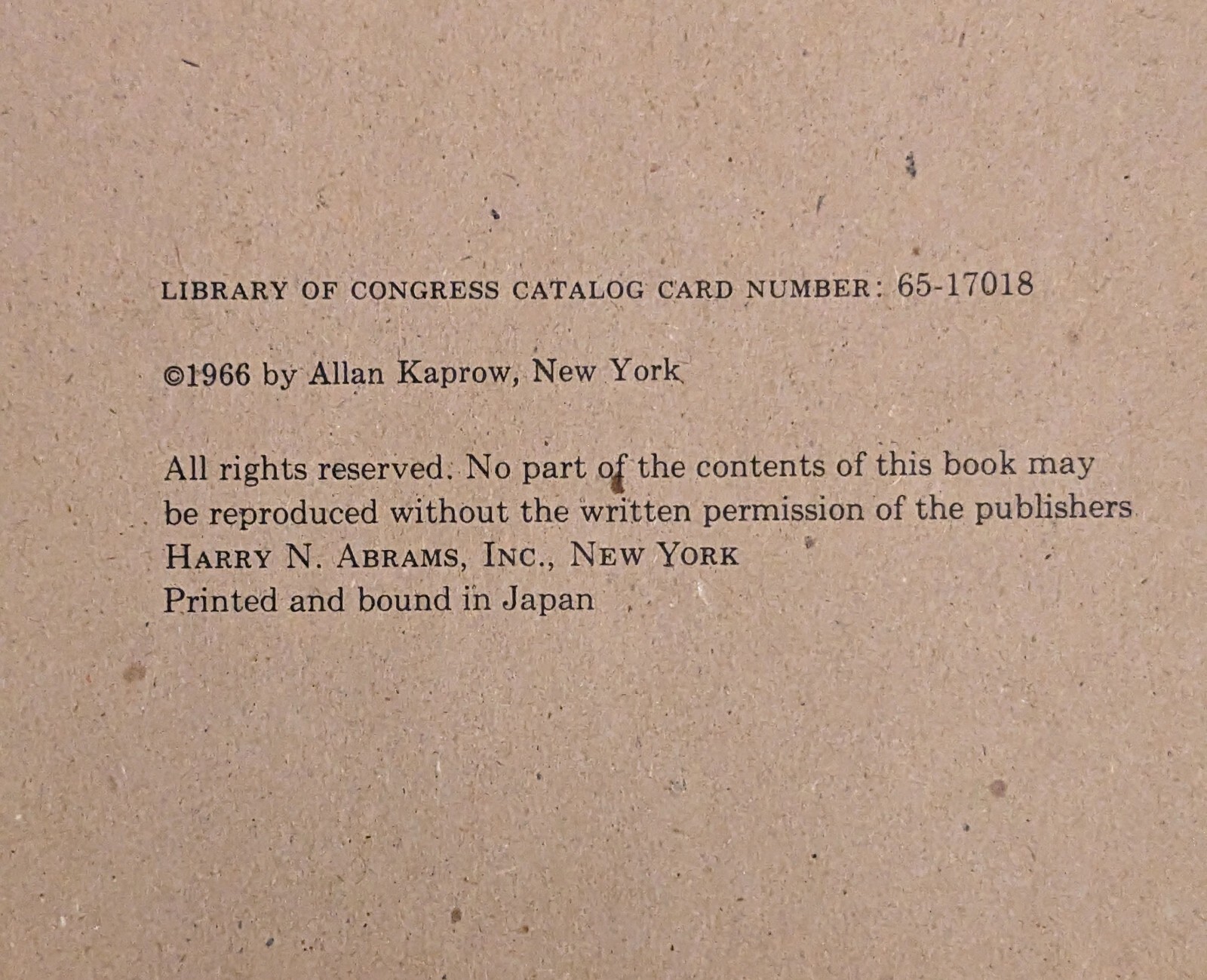 Allan Kaprow ASSEMBLAGE, ENVIRONMENTS & HAPPENINGS rare HC ED1 Abrams 1966