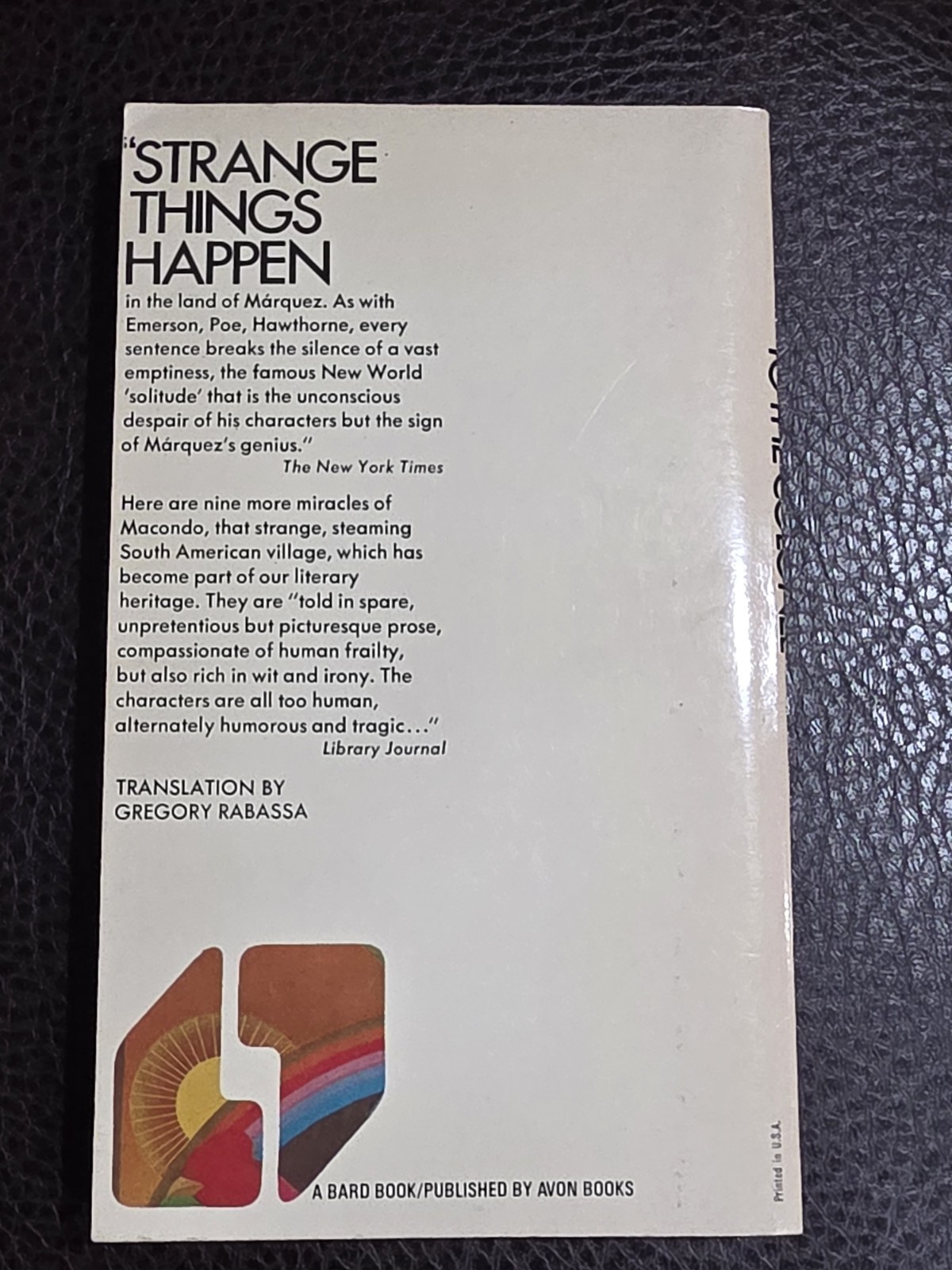 Gabriel García Márquez – No One Writes to the Colonel – First Bard Printing 1973