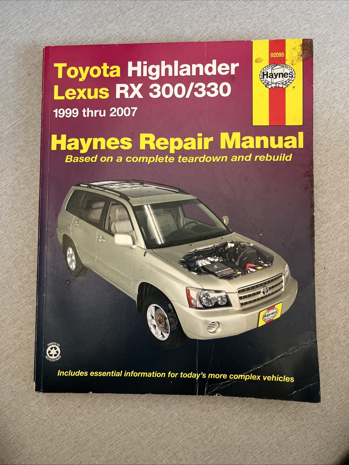 Toyota Highlander Lexus RX 300/330 1999 Thru 2007 by John Haynes (2010, Trade…
