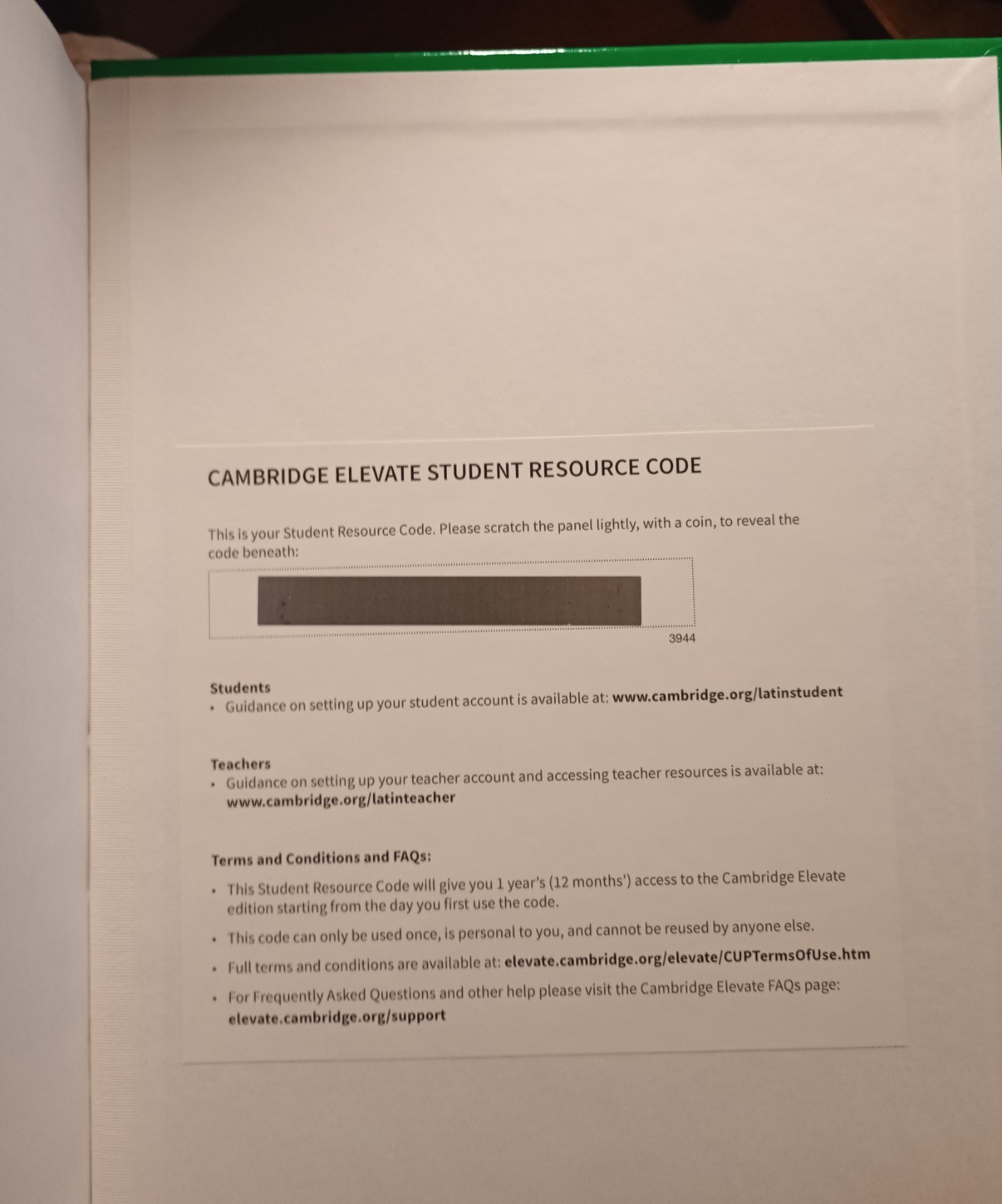 Cambridge Latin Course Unit 3 – New w/code – 5th Ed. 978-1107098220 (Hardback)