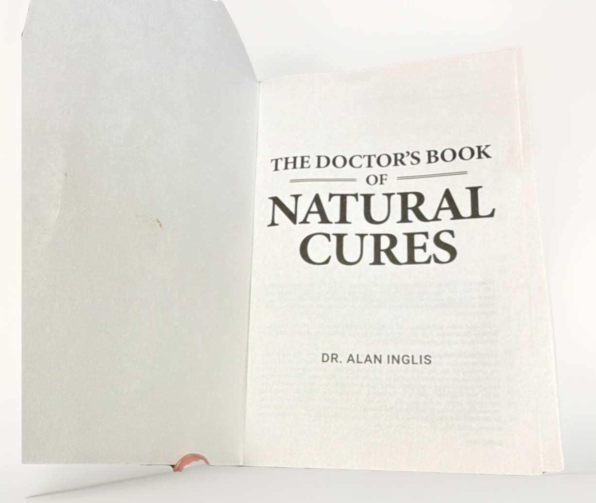 The Doctor’s Book of Natural Cures Dr. Alan Inglis Paperback Health Adults
