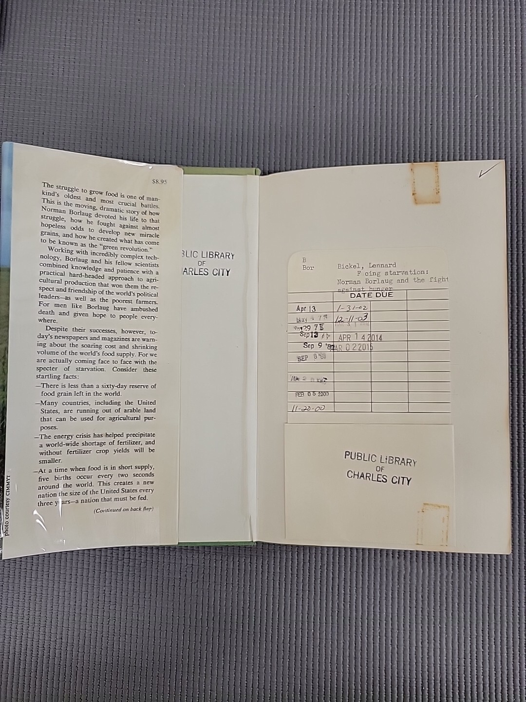 Facing Starvation; Norman Borlaug HC ex-library 1974 1st edition