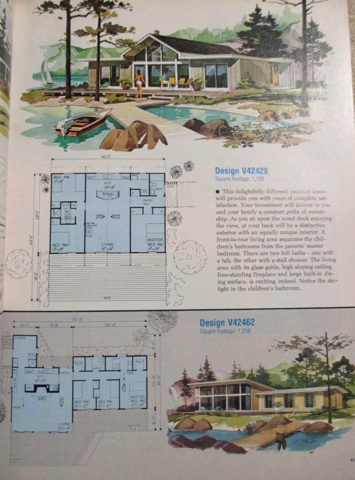 1991 Home Planners VACATION & SECOND HOMES plan book 258 designs Architecture