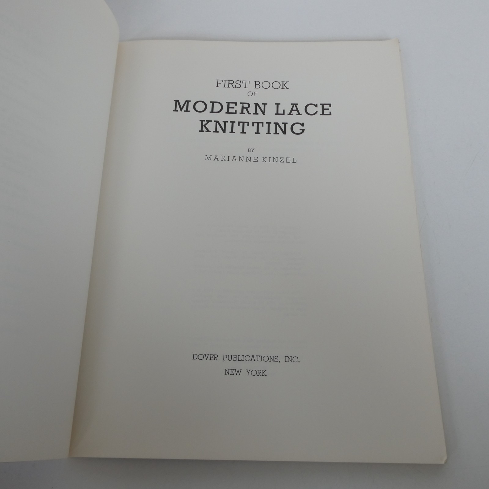 First and Second Book of Modern Lace Knitting by Marianne Kinzel 1972 Dover