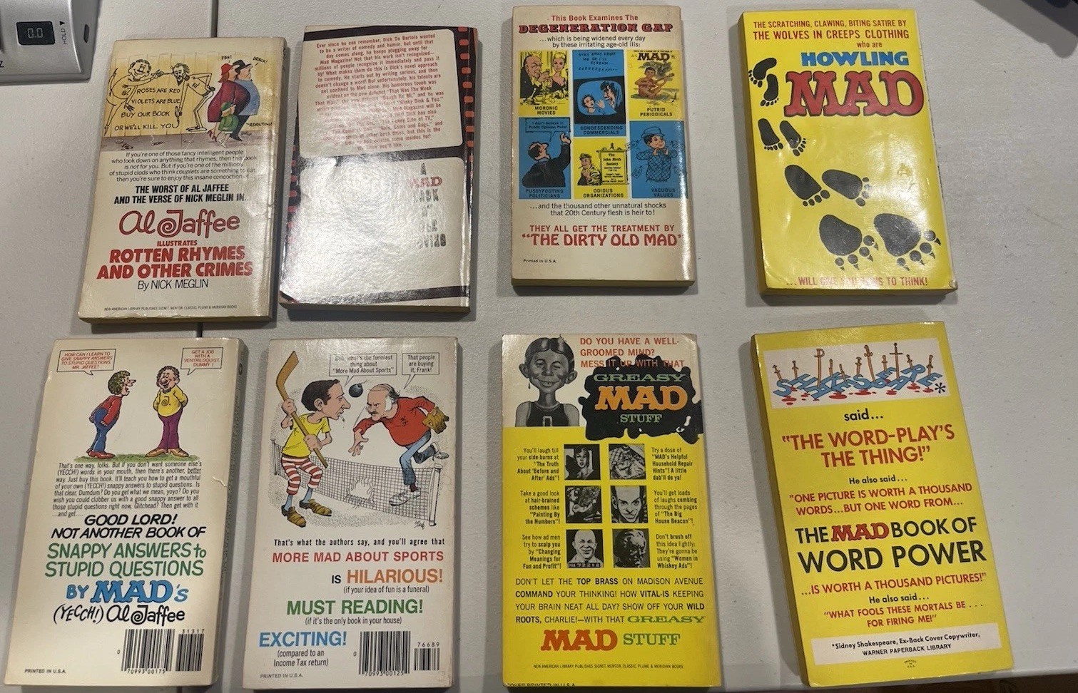 MAD Magazine Lot 8 Vintage Paperback Books Howling Mad About Mad Mixed VTG