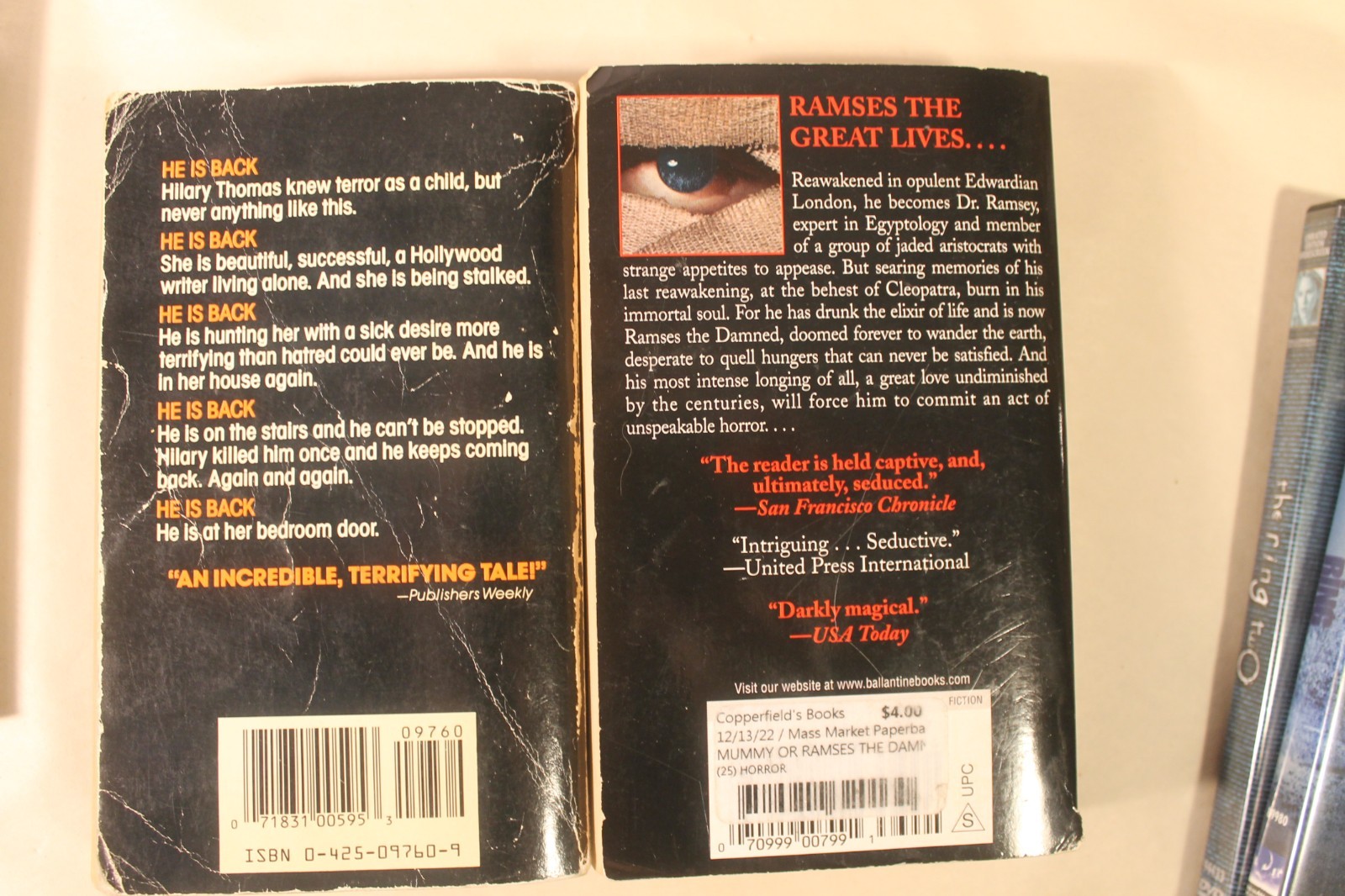 Lot of 10 Horror Novels & DVD’s – Anne Rice, John Saul, Whitley Strieber, Koontz