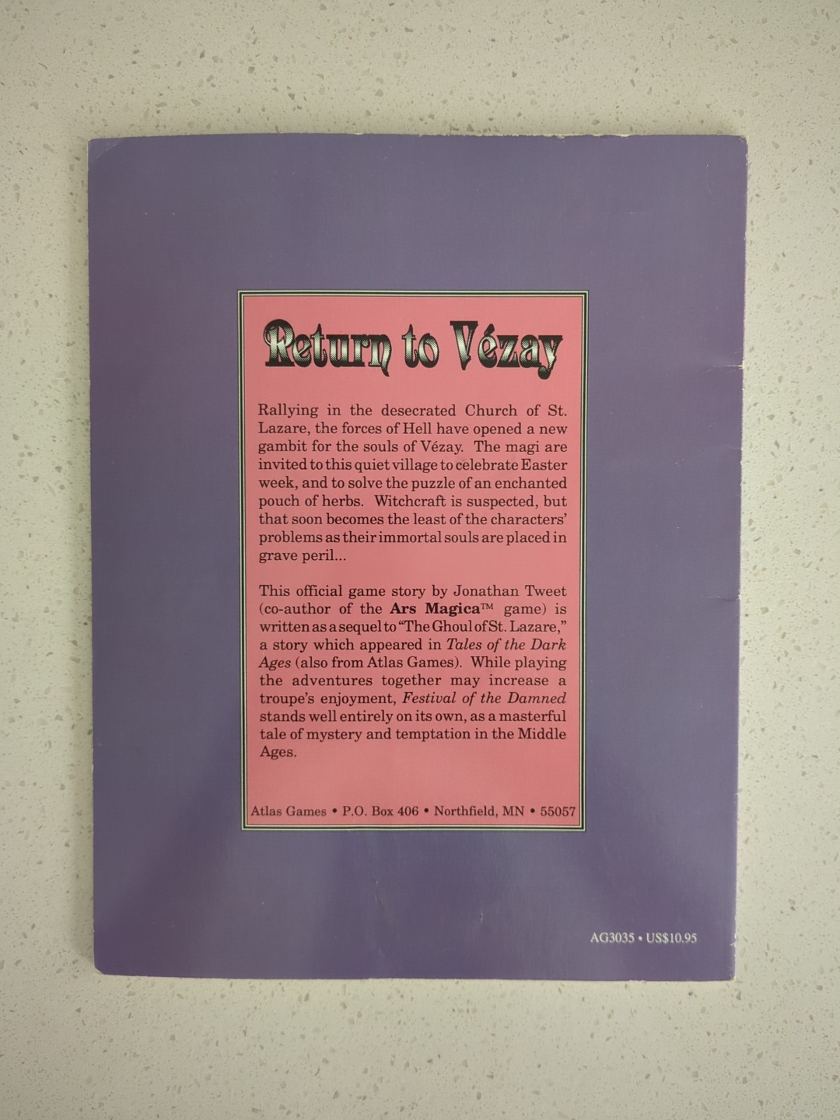 1991 Festival of the Damned An Ars Magica Roleplaying Story Atlas Games AG3035
