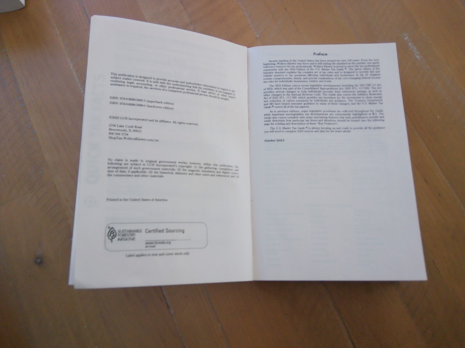 2024 Wolters Kluwer US Master Tax Guide SUPER CONDITION – use w/ 2023 Returns