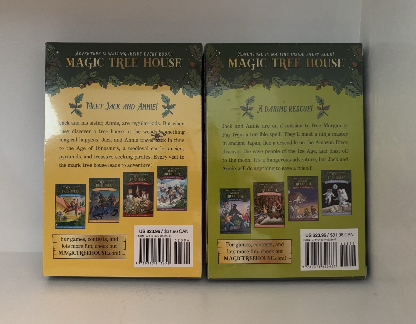NEW Magic Tree House mini Sets, Books 1-8: Dinosaurs Before Dark, Knight at Dawn