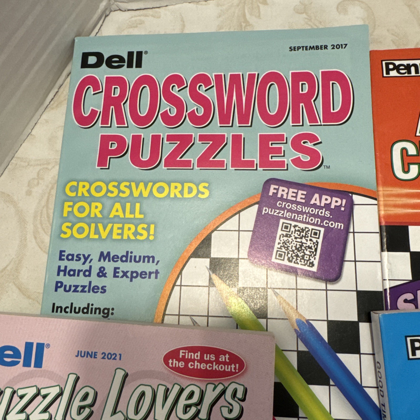 Lot of 14 Dell Penny Press ALL EASY Crossword Puzzle Books Unsorted