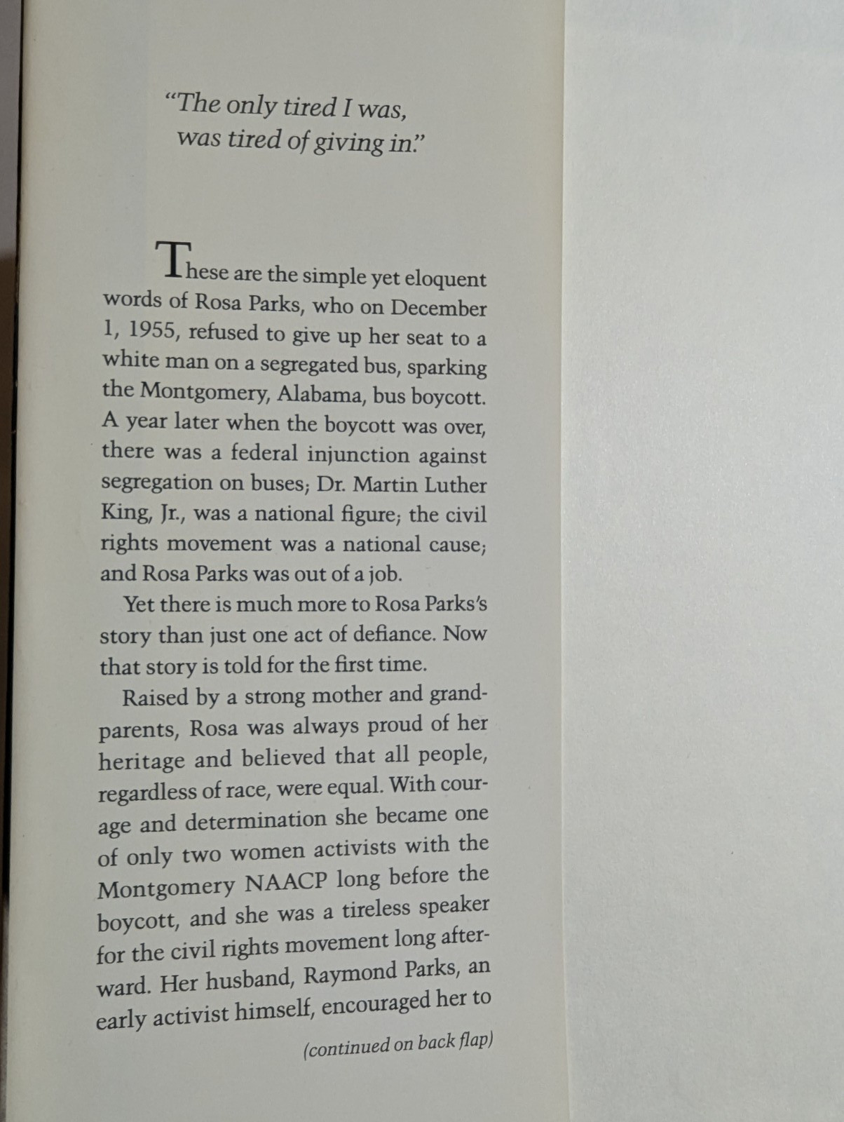 ROSA PARKS & Jim Haskins – MY STORY – HC/DJ, First Edition, First Printing, 1992