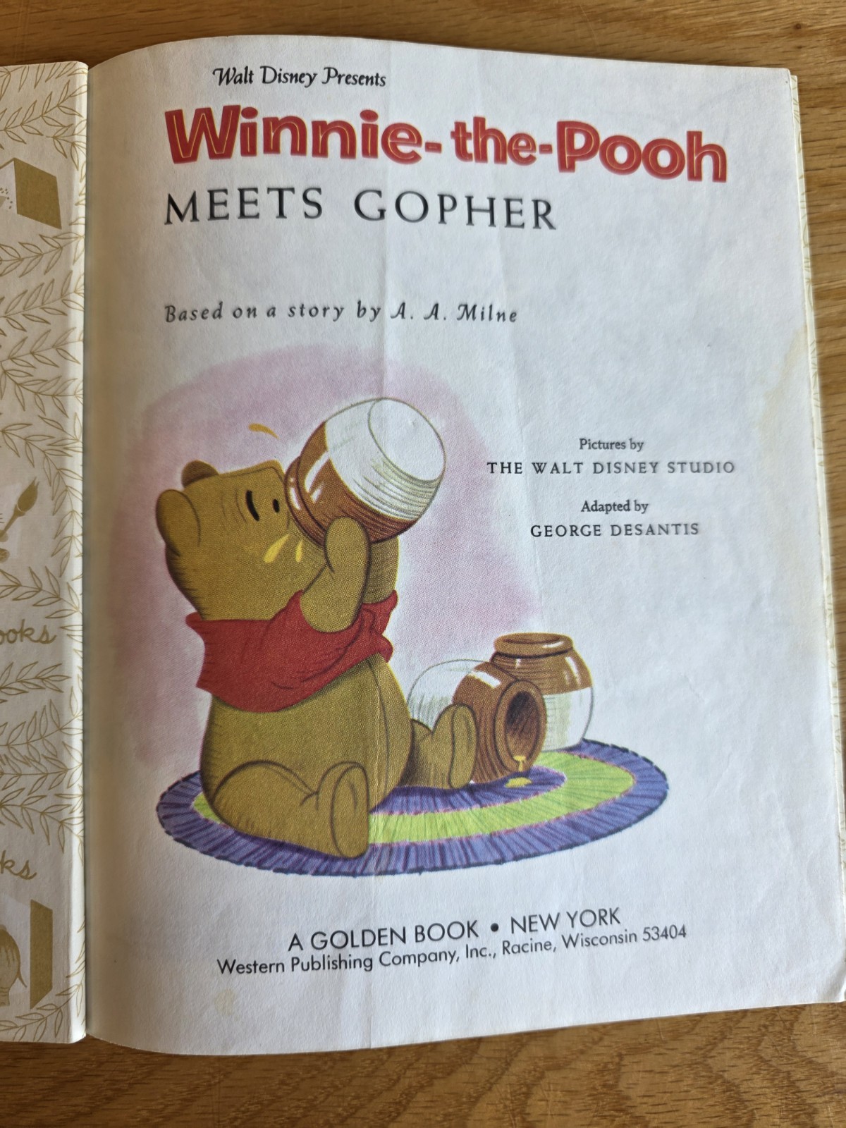 Lot of 3 Winnie-the-Pooh Little Golden Books Gopher Honey Tree Dragon Disney