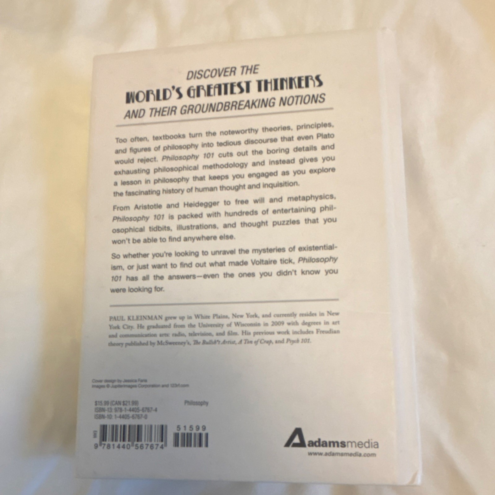 Adams Media Philosophy 101 by Paul Kleinman Hardcover Adams 101 Series