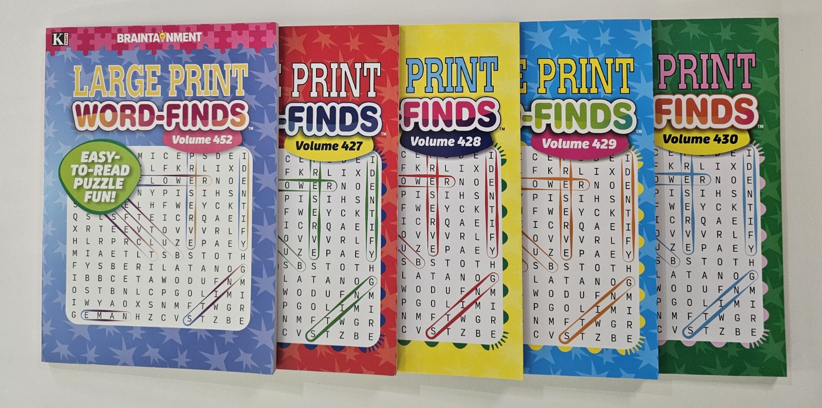 5 New Large Print Word-Finds Puzzle Books Kappa Games Vol #427-452~ Search,Hunt