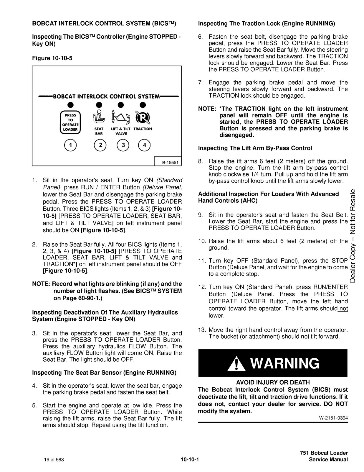 BOBCAT 751 Service Manual 2006 SN 515620001 Up – BOUND – COVERS – XL FOLDOUTS