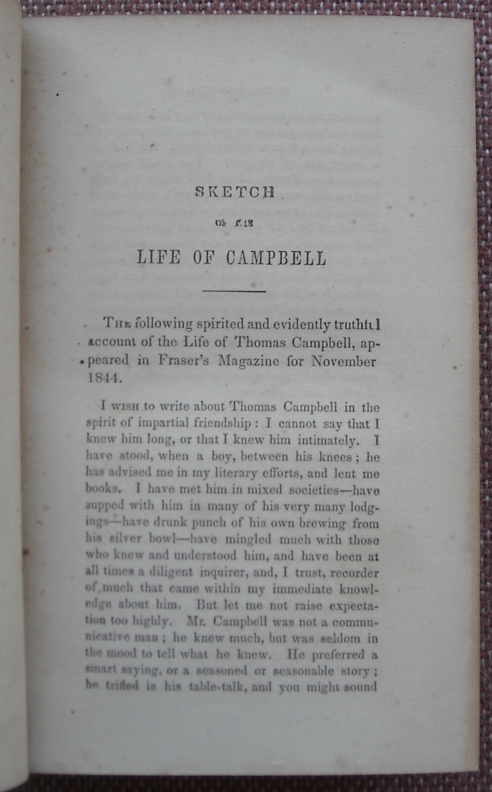 THE COMPLETE POETICAL WORKS OF THOMAS CAMPBELL ~ 1859 HARDBACK ~ VG