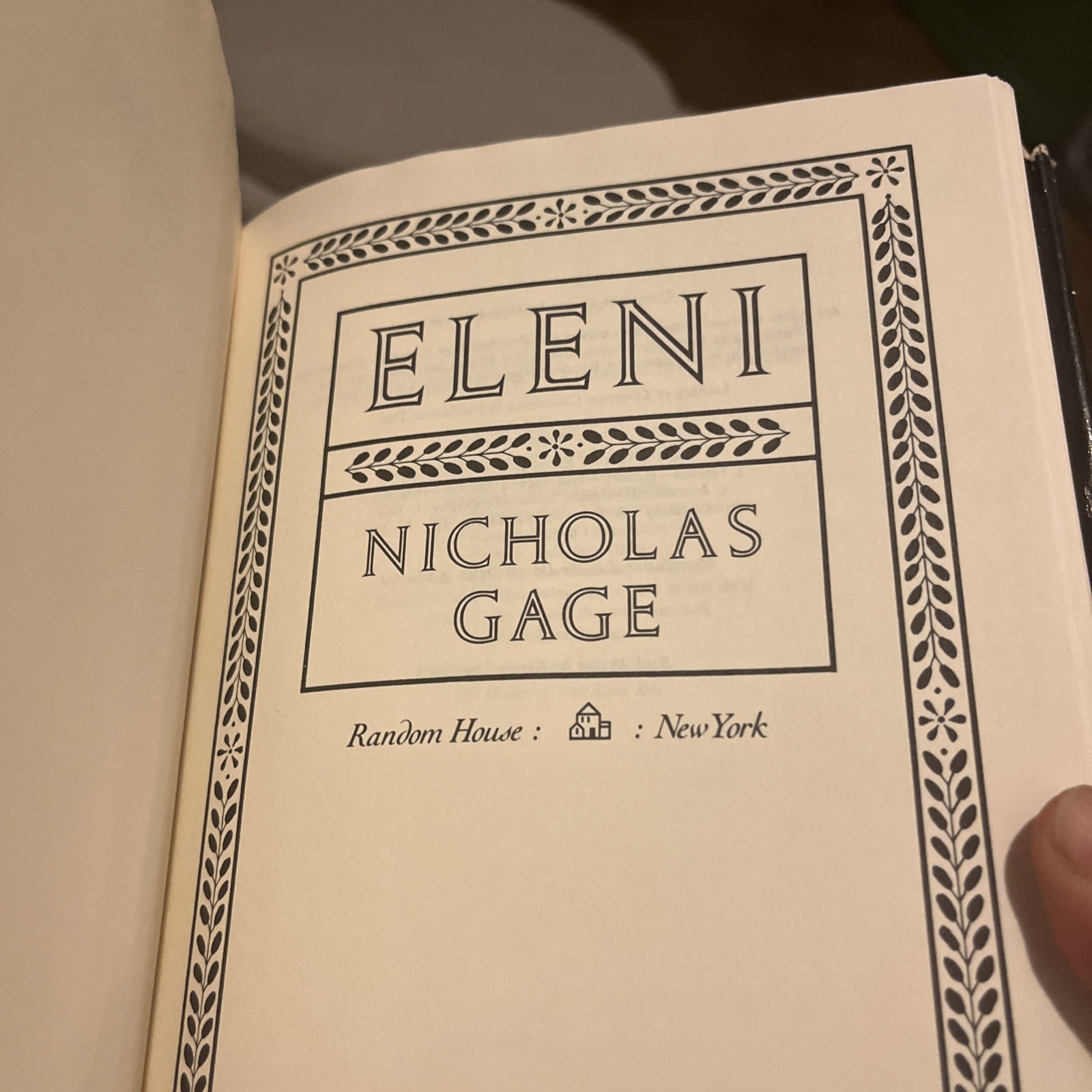 Eleni Nicholas Gage True Story War Memoir Greek History Book