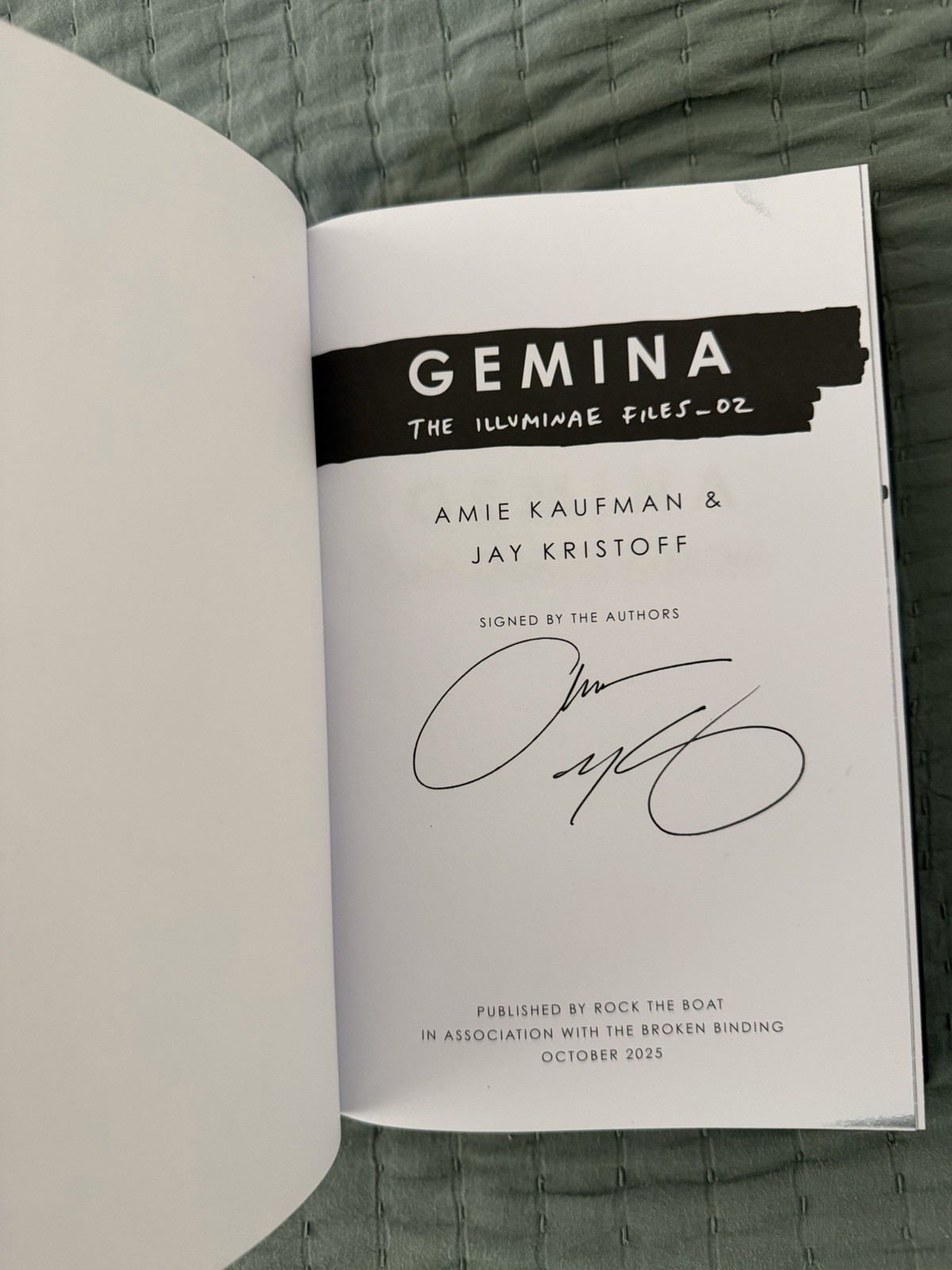 Illuminae Files by Amy Kaufman and Jay Kristoff Broken Binding Signed Edition