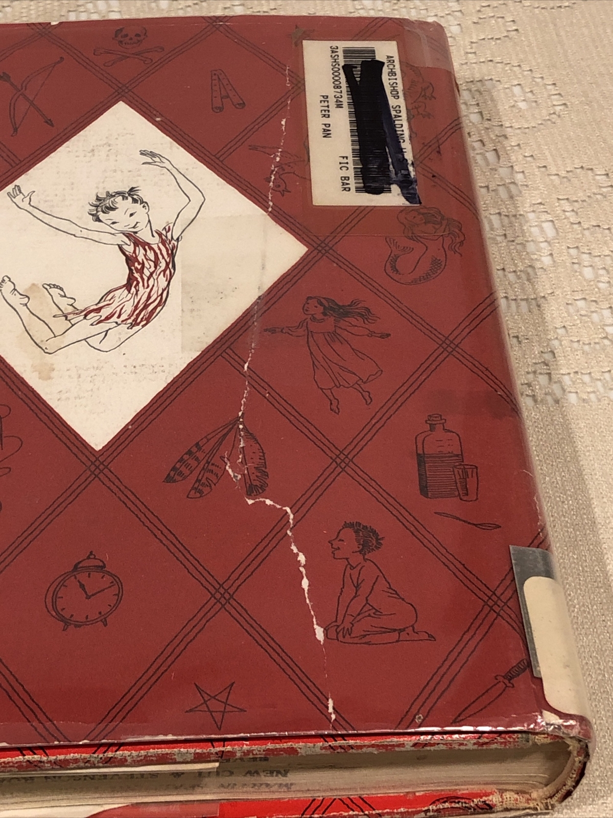 Peter Pan By J.M. Barrie , 1950 Hardcover/Dust Jacket, Charles Scribner’s Sons