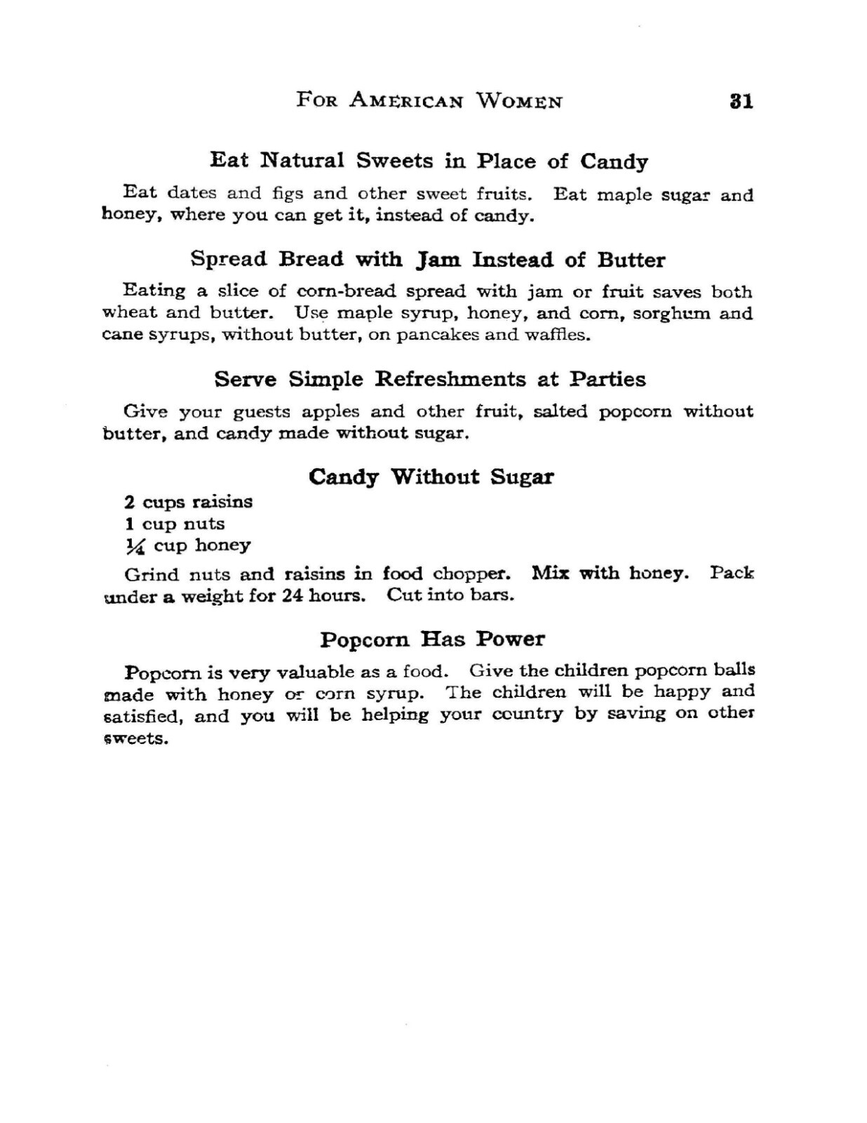 War Cook Book For American Women “1918” 31 Pages