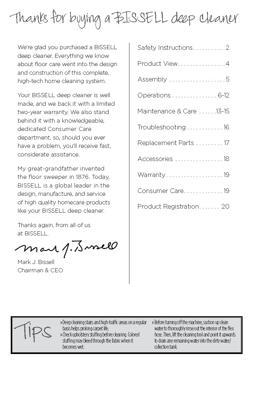 Bissell PROHEAT 2X 1383 Instruction Manual User Guide 20 Pages