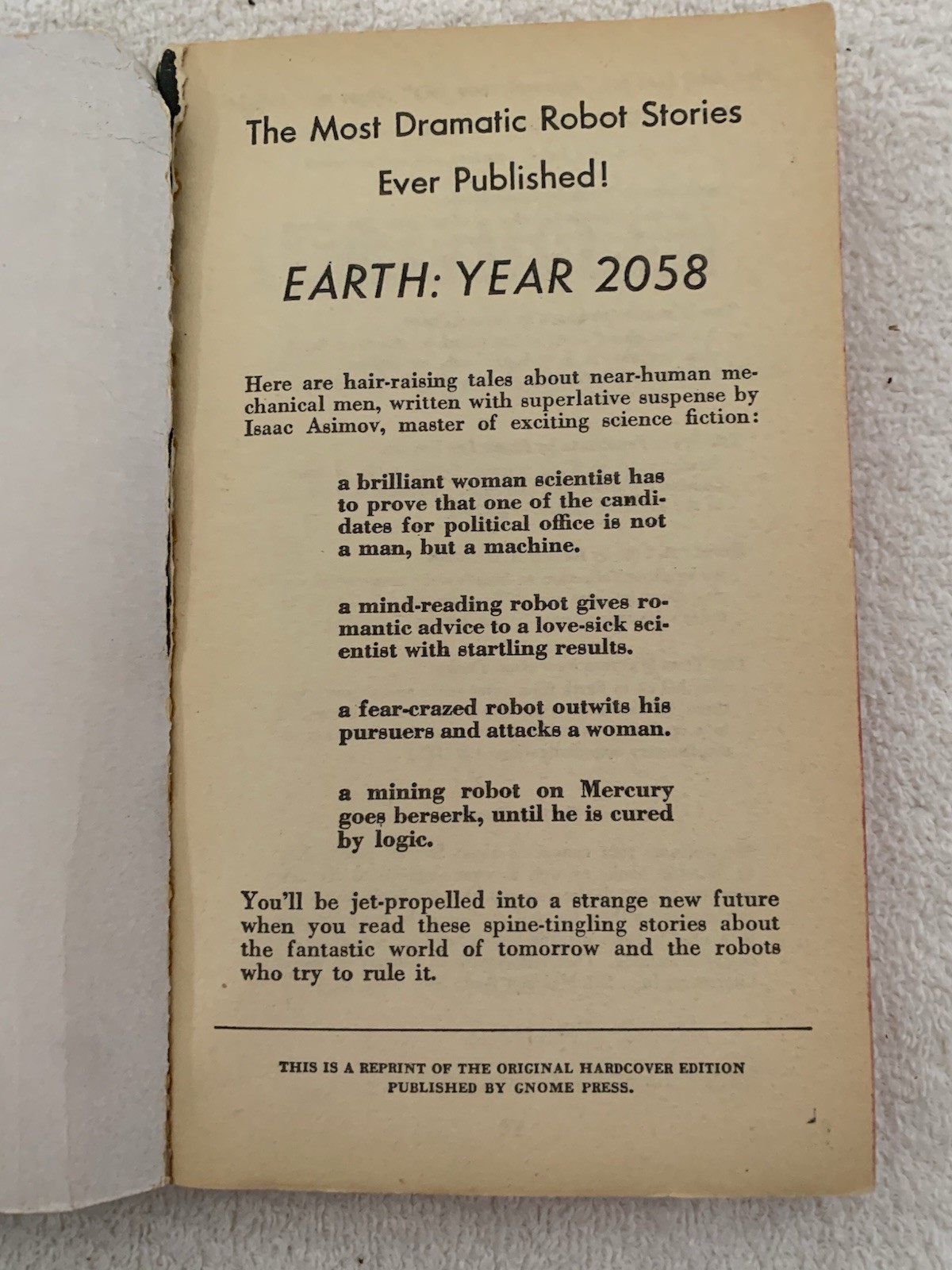 I, Robot by Isaac Asimov • Signet Books 1956 Paperback 1st Edition Rare Good