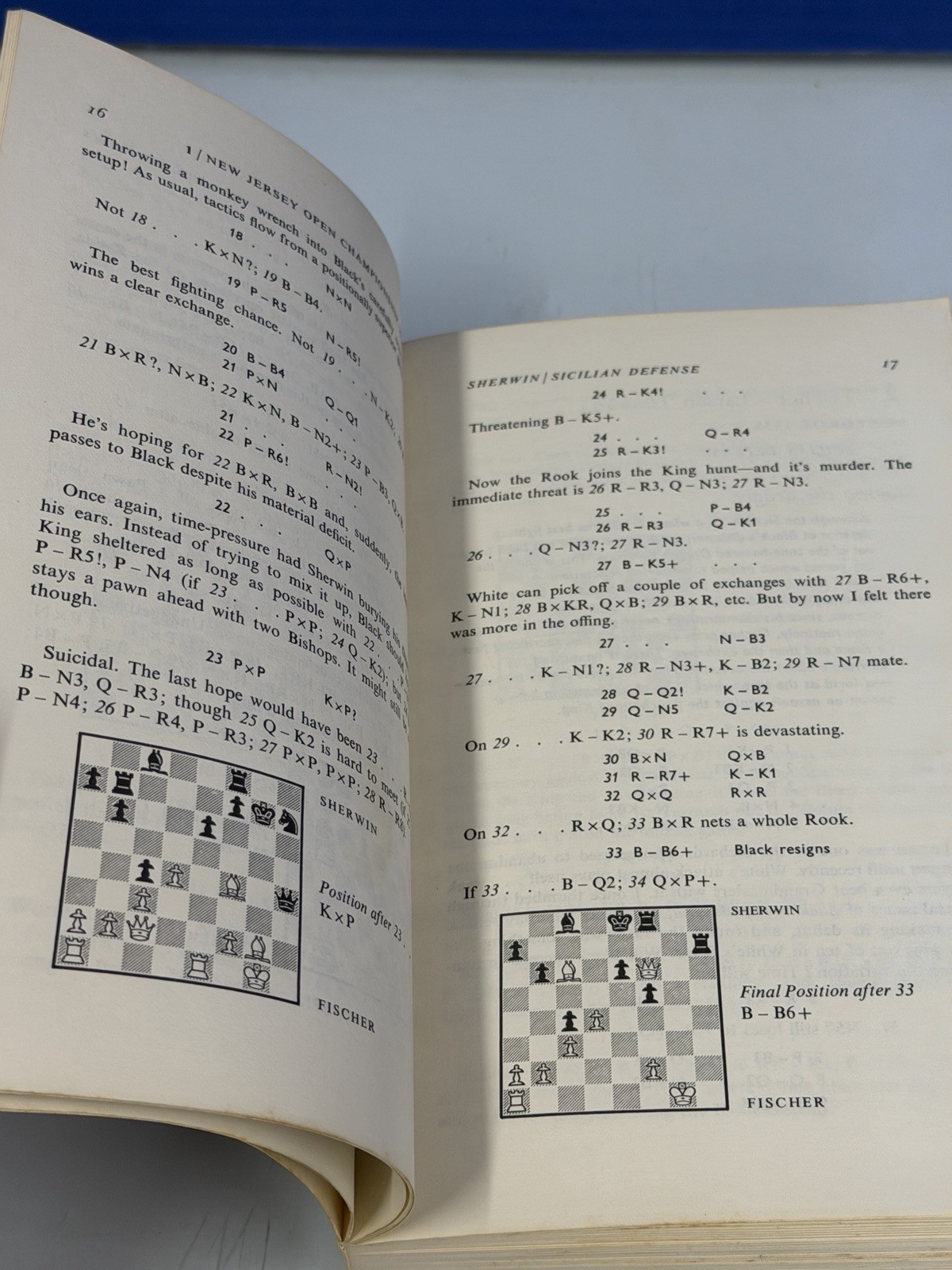 Bobby Fischer My 60 Memorable Games Simon & Schuster Paperback Chess Book