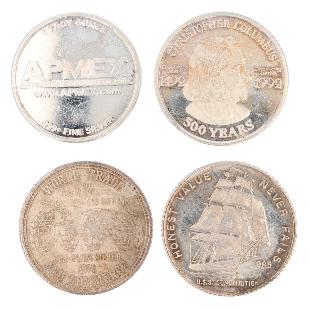 Assorted 1 oz .999 Fine Silver Rounds / Bar Variety Collection Set of 34