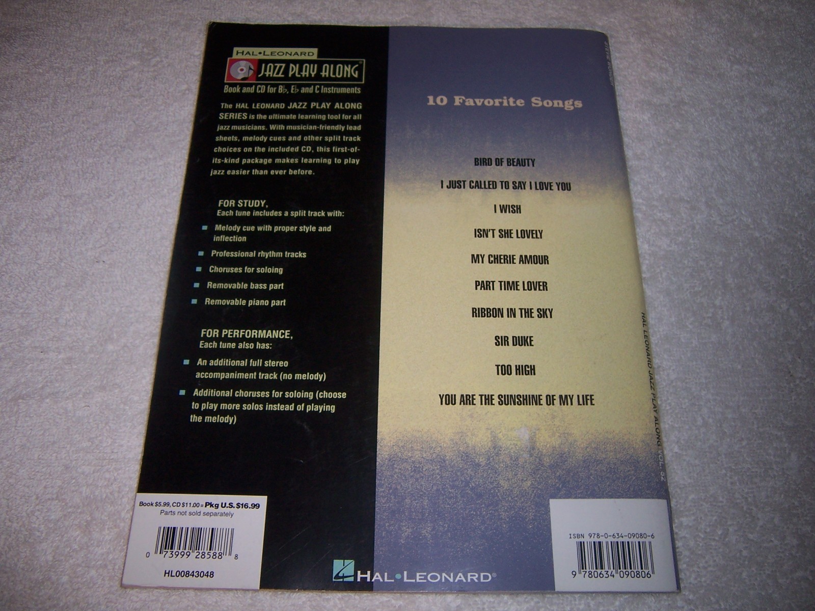 Stevie Wonder – Jazz Play Along Volume 52 pb songbook with CD score music