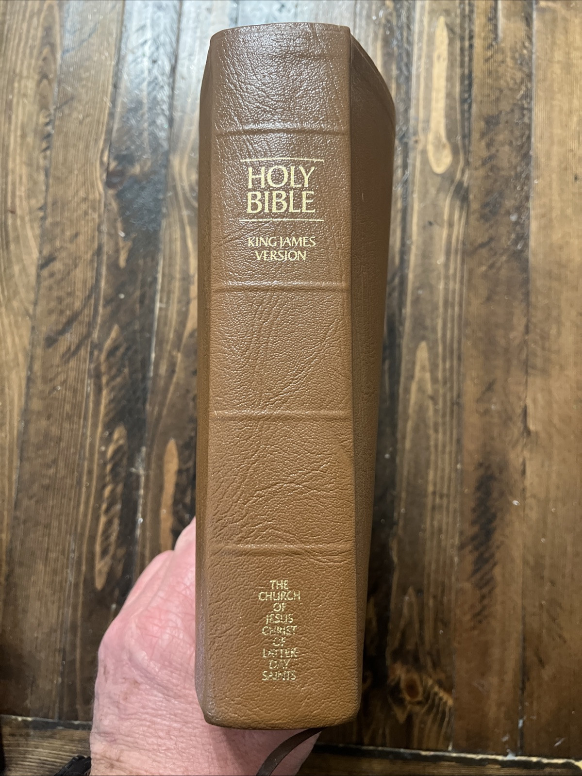 Brown Simulated Leather Large Print LDS Bible 9-1/2” X 6-1/2” Indexed Clean