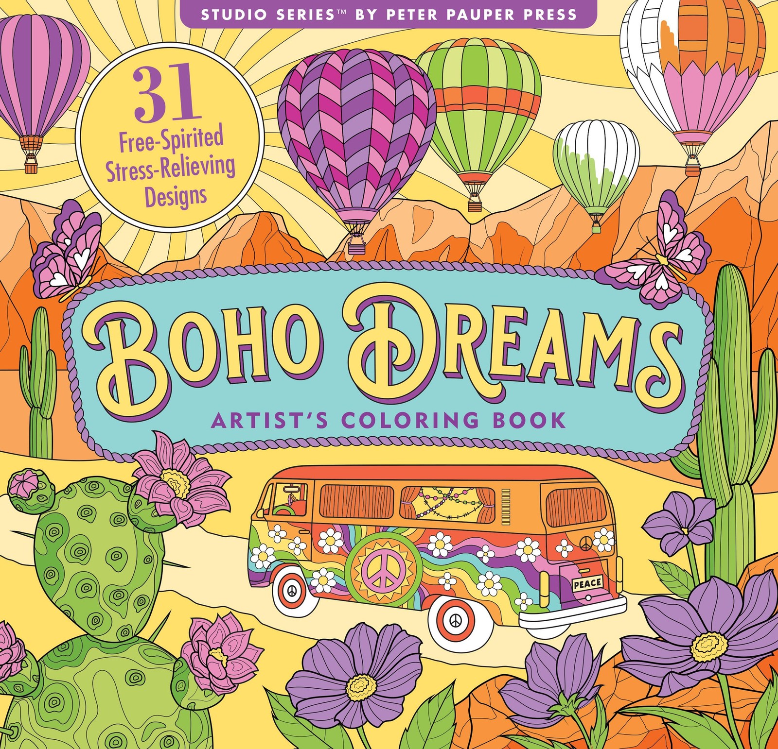 Boho Dreams Adult Coloring Book (31 one-sided designs on thick paper)…