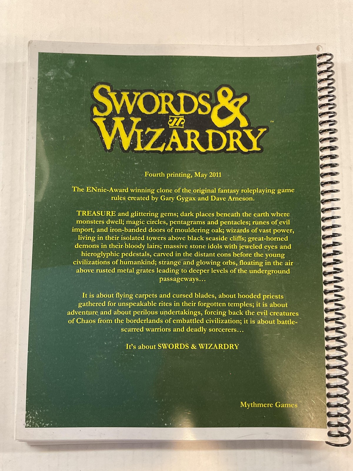 Swords & Wizardry Core Rules Matthew J. Finch Spiralbound English Green