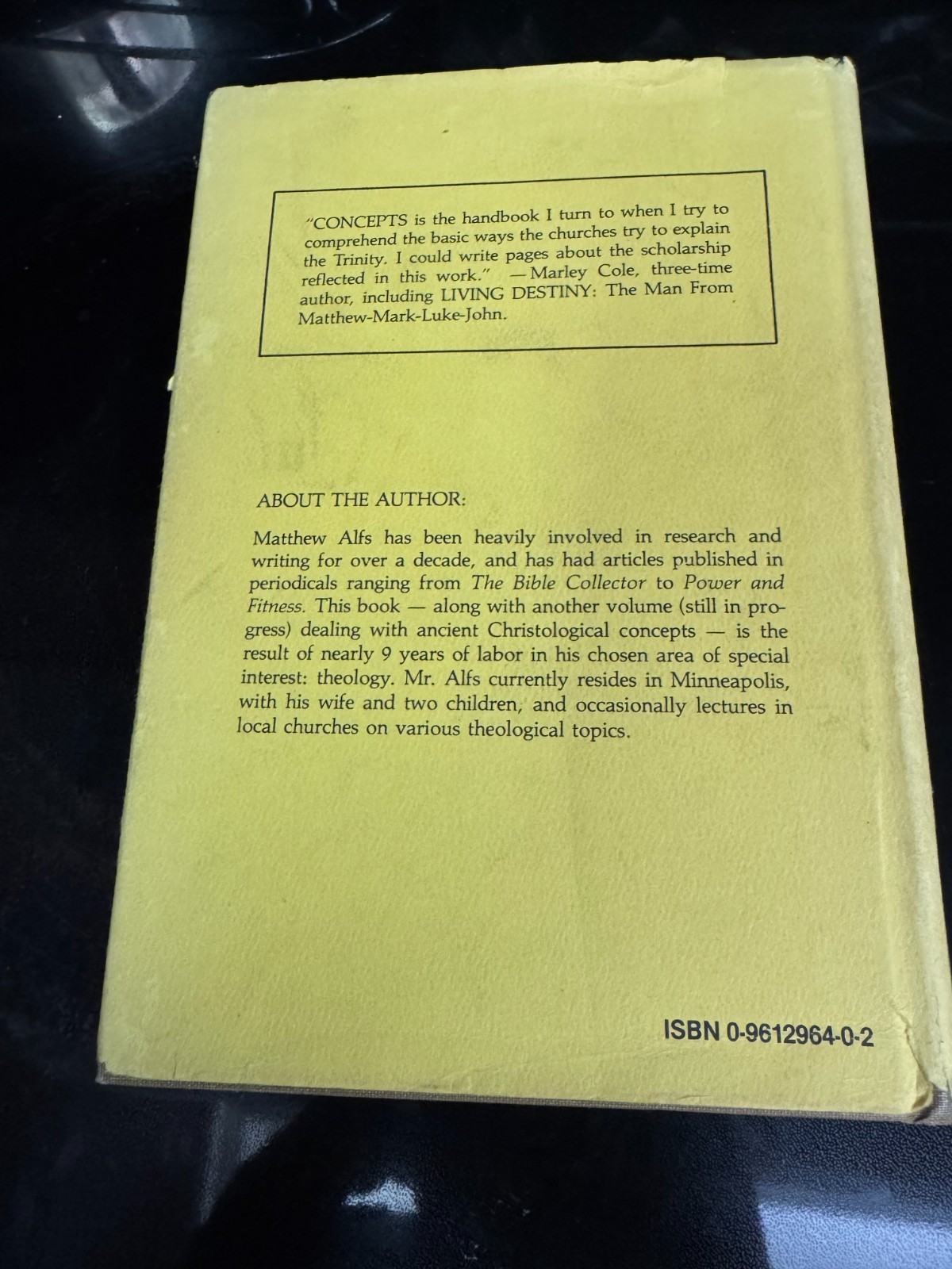 CONCEPTS OF FATHER, SON, AND HOLY SPIRIT MATTHEW ALFS