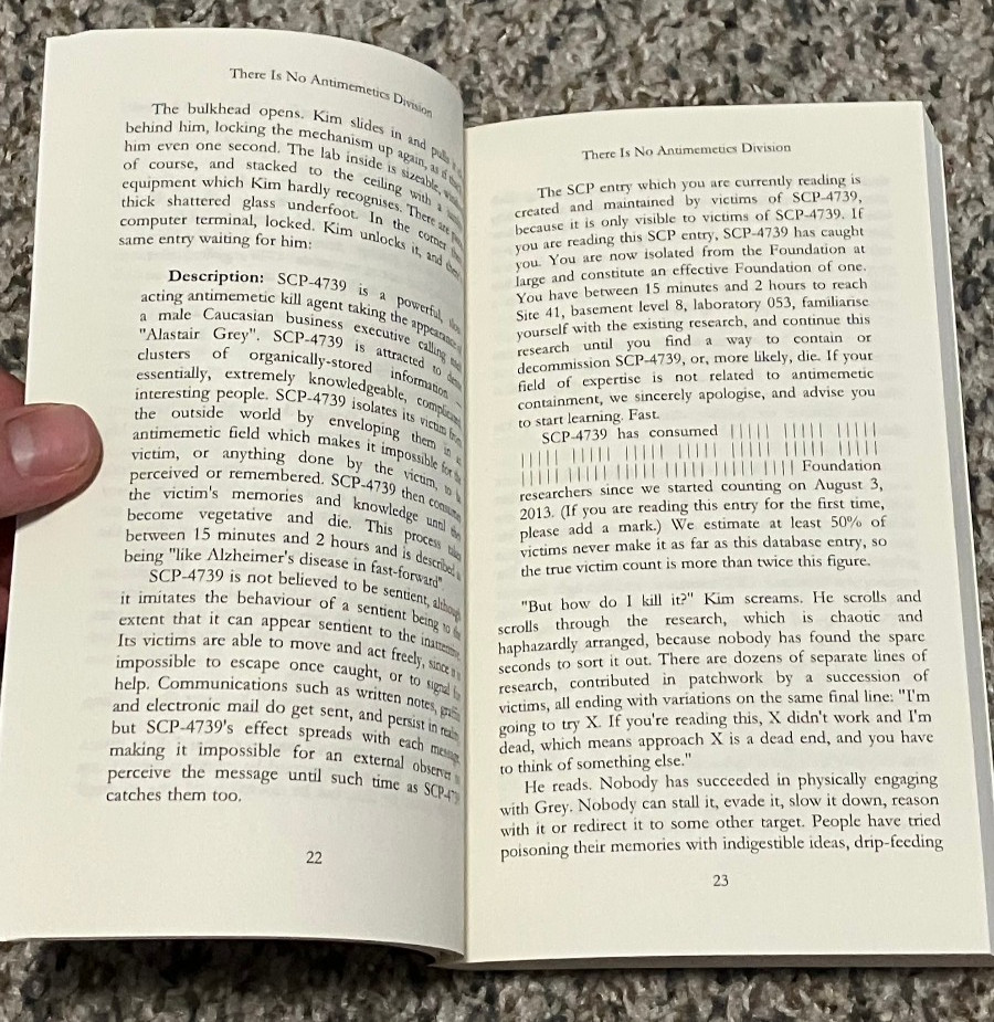 “There Is No Antimemetics Division” by qntm (Original Paperback) [OOP — Rare!]