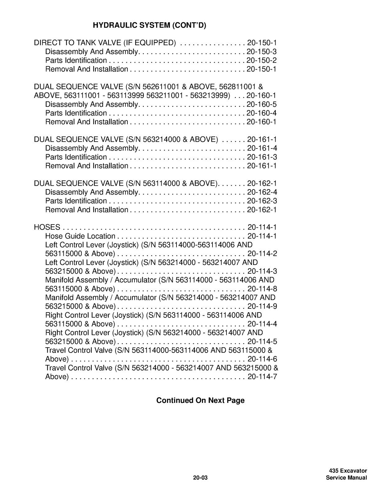 BOBCAT 435 Excavator Service Manual 2008 SN 562611001 Up, FOLDOUTS