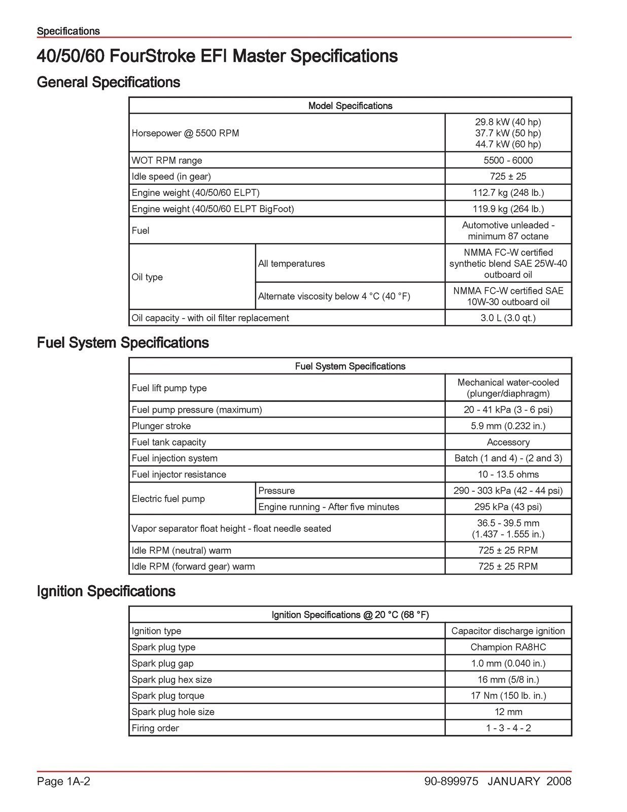 MERCURY 40 50 60 BigFoot 40 Jet EFI FourStroke 4 Cyl SERVICE MANUAL – JACKET