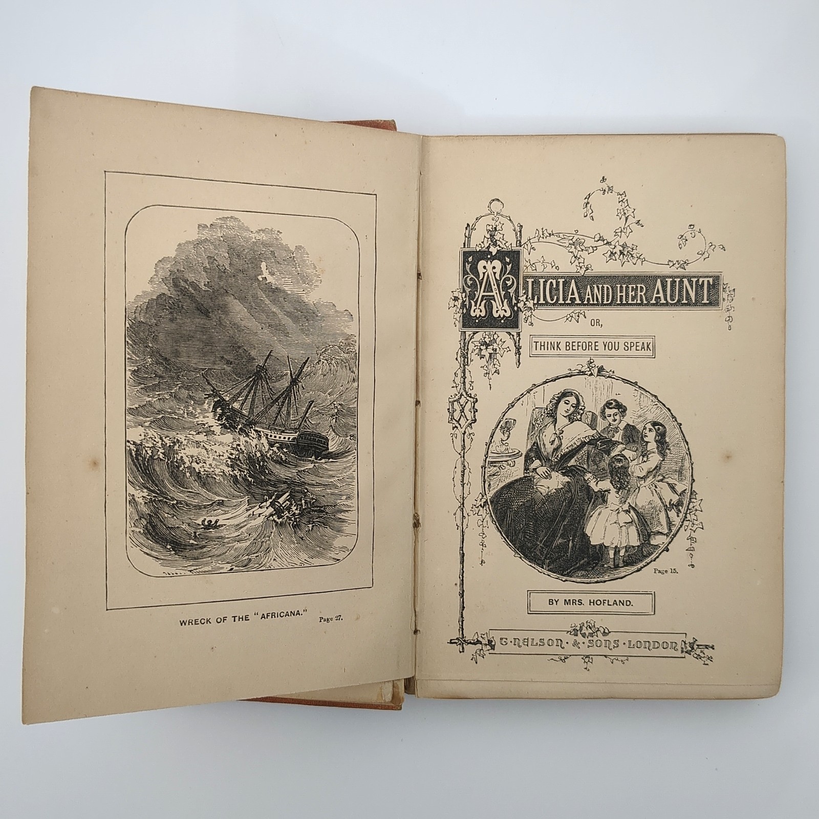 Alicia and Her Aunt Moral Fiction Hardcover Book Mrs Hofland 1800s