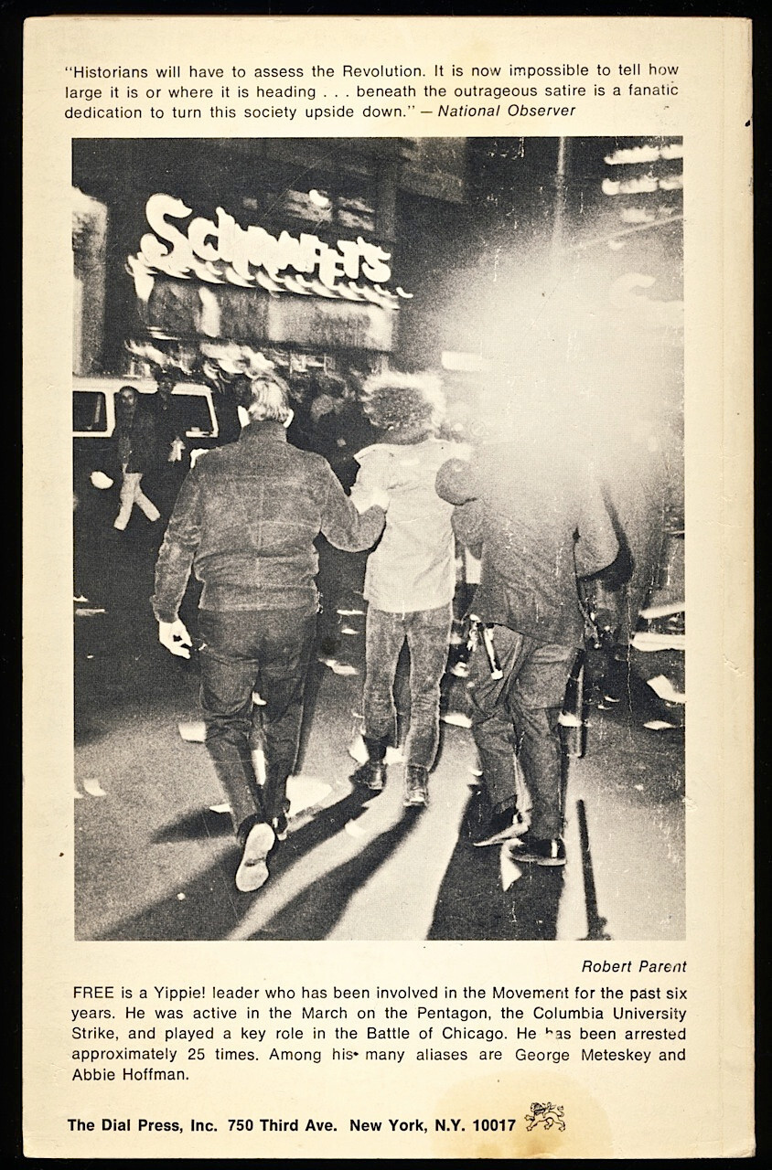 1968 ABBIE HOFFMAN Revolution For The Hell Of It by Free AVEDON Cover DIAL PRESS