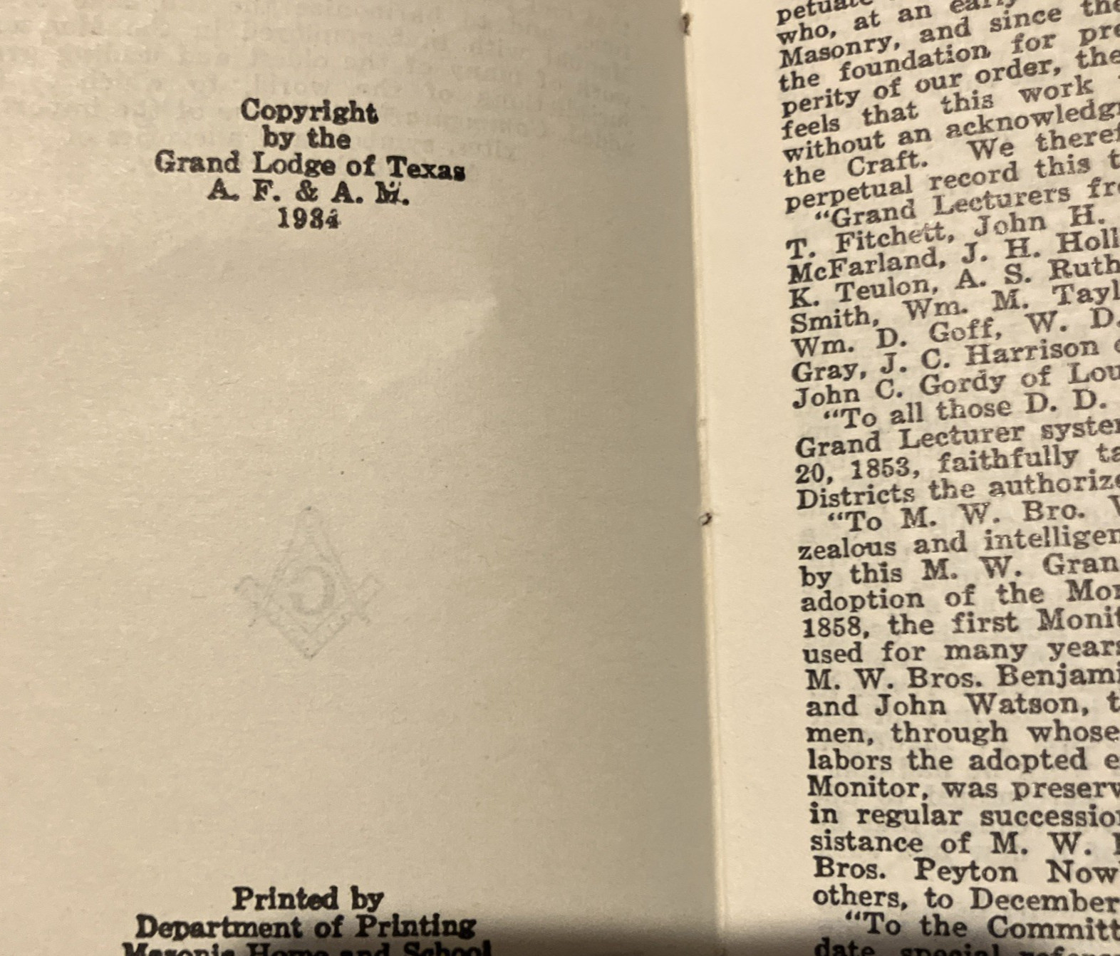 Lightfoot’s Manual Of The Lodge, Texas (1934, Hardcover) Masons Great Depression