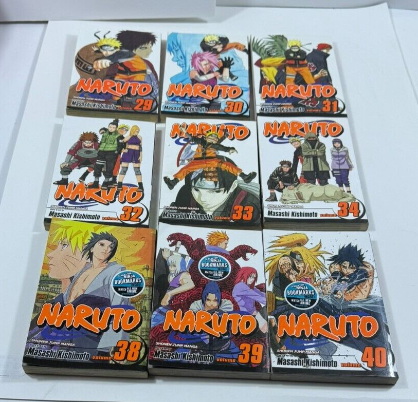 Naruto Manga Masashi Kishimoto English Lot 29-34 38-46 48 Viz Media Bookmarks