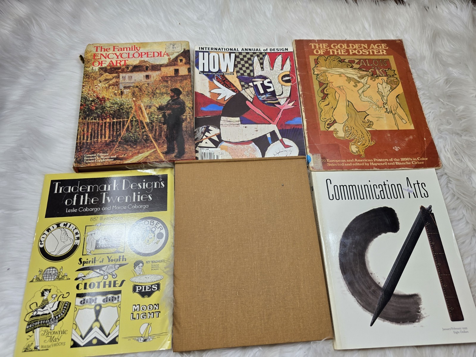 6 Vintage Art Design Color Graphic Print Coffee Table Books How To Bundle B11