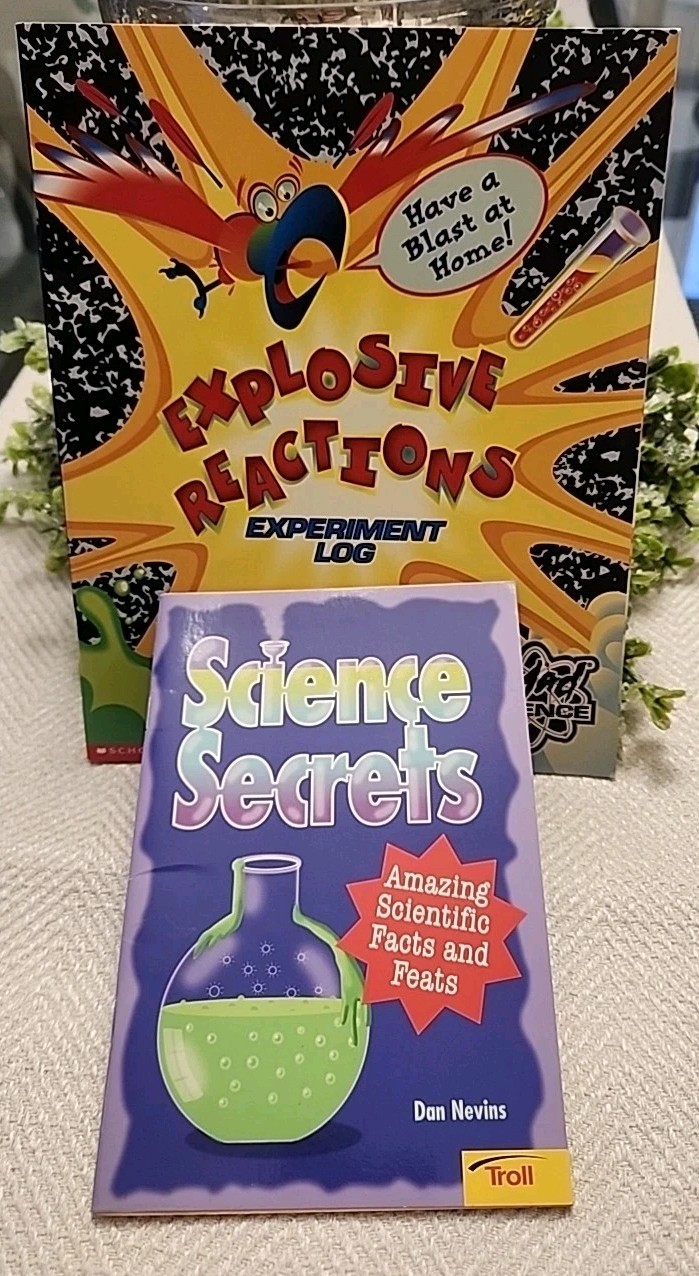 Scholastic Explosive Reactions Experiment Log + Science Secrets by Troll ~ NEW