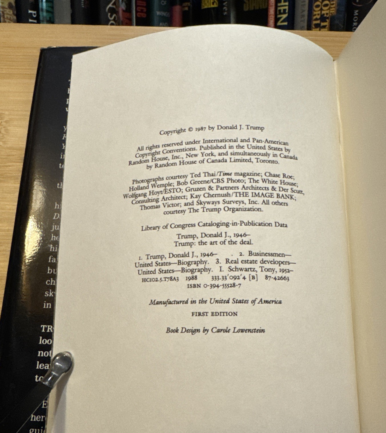 The Art of the Deal – Donald Trump (Hardcover) True First Edition/1st Print, G