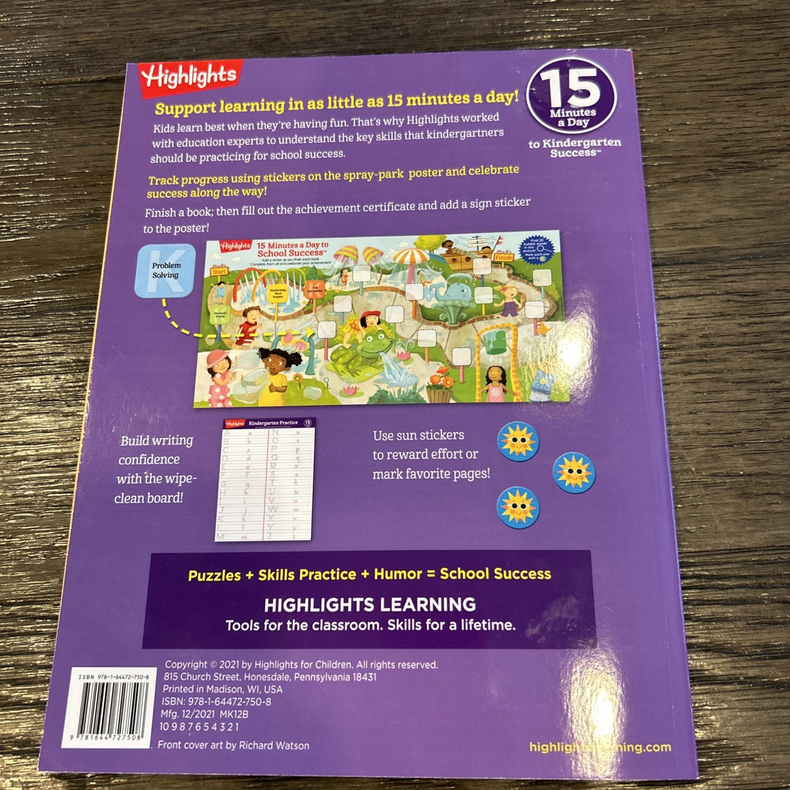 Set of 4,Highlights Kindergarten Success 15 Minutes a Day Learning Fun Workbooks