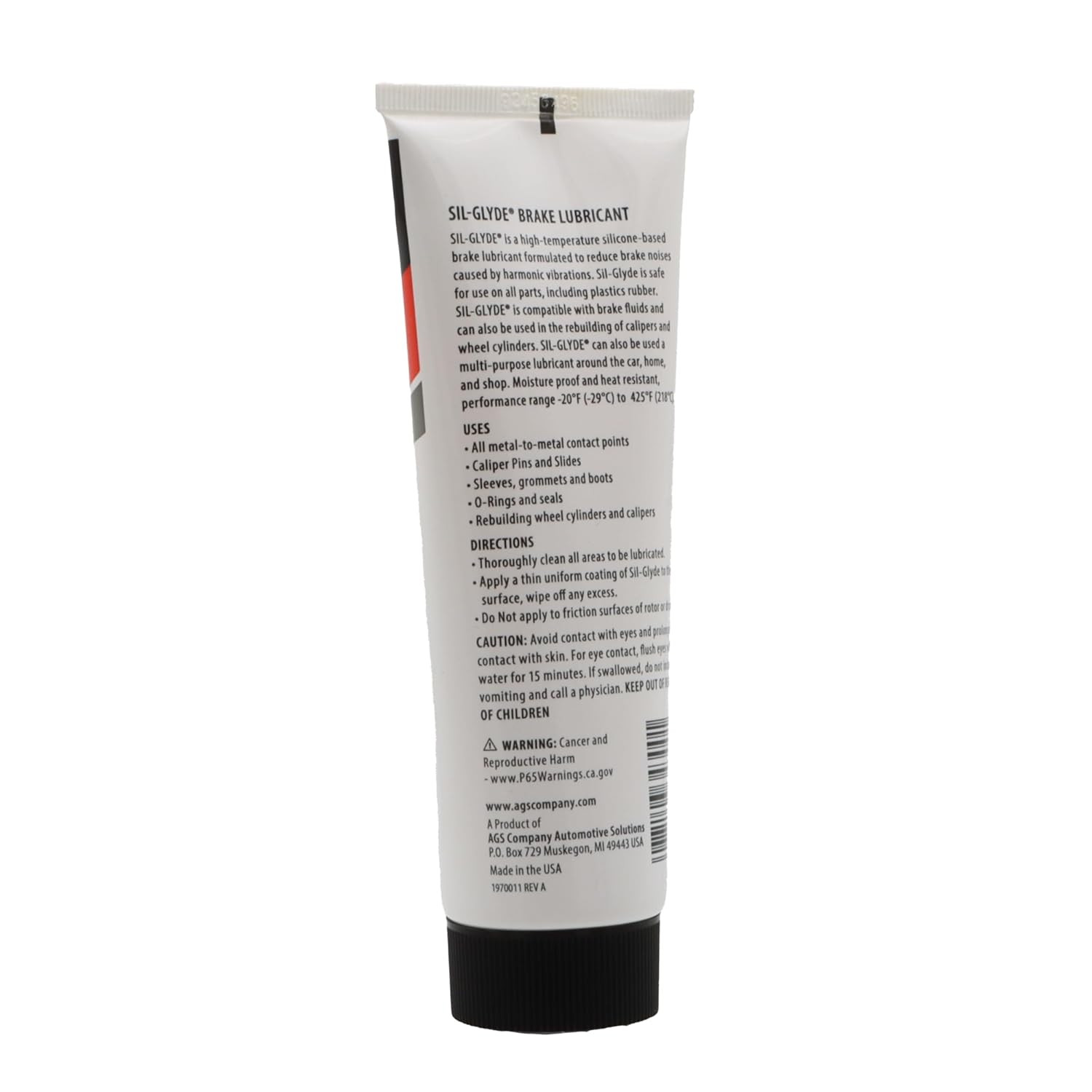 Sil-Glyde 4 Oz Tube Silicone Based Brake Assembly Lubricant for Eliminating Disc