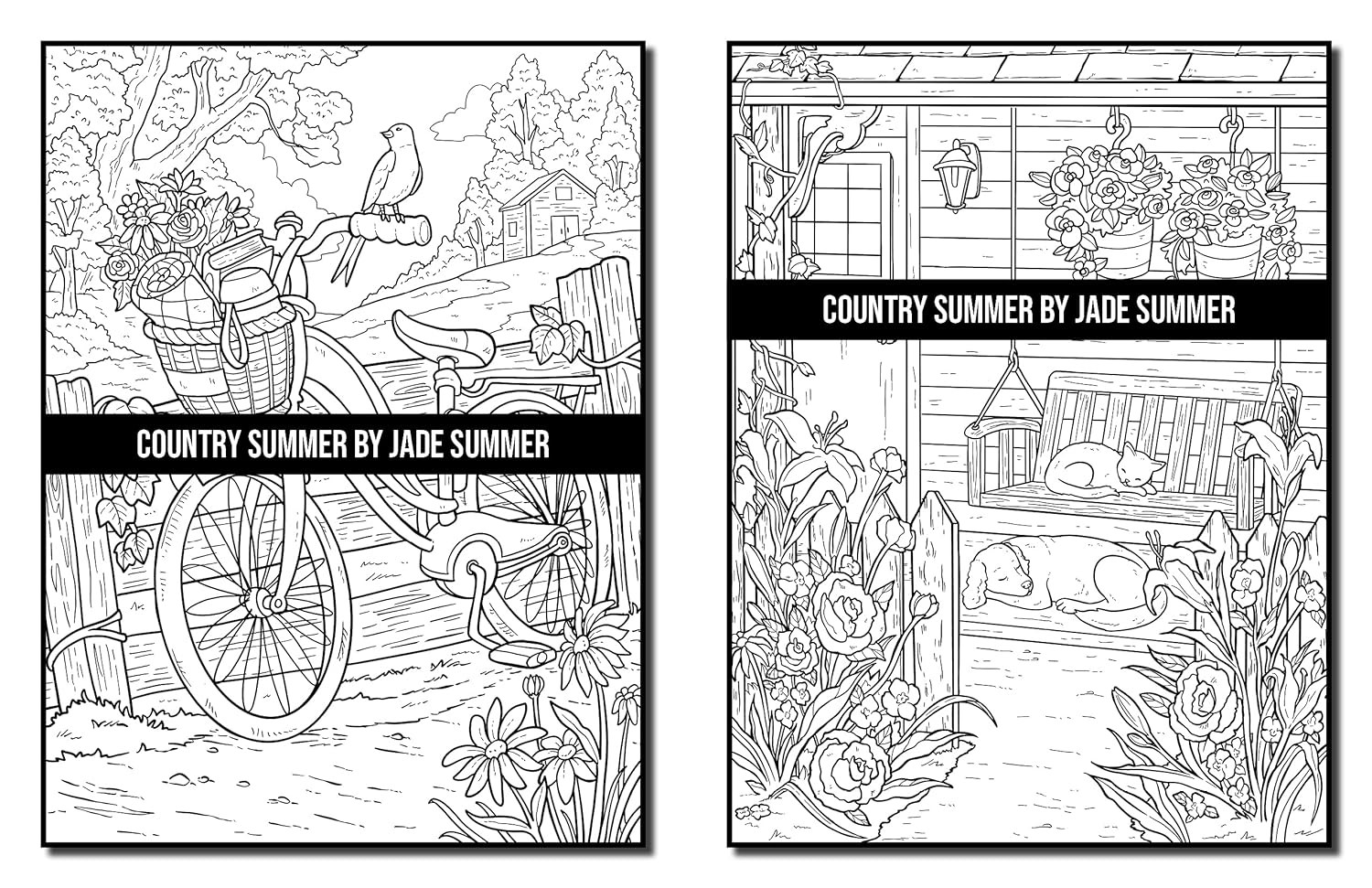 Country Summer: An Adult Coloring Book with 50 Detailed Images of Charming Count