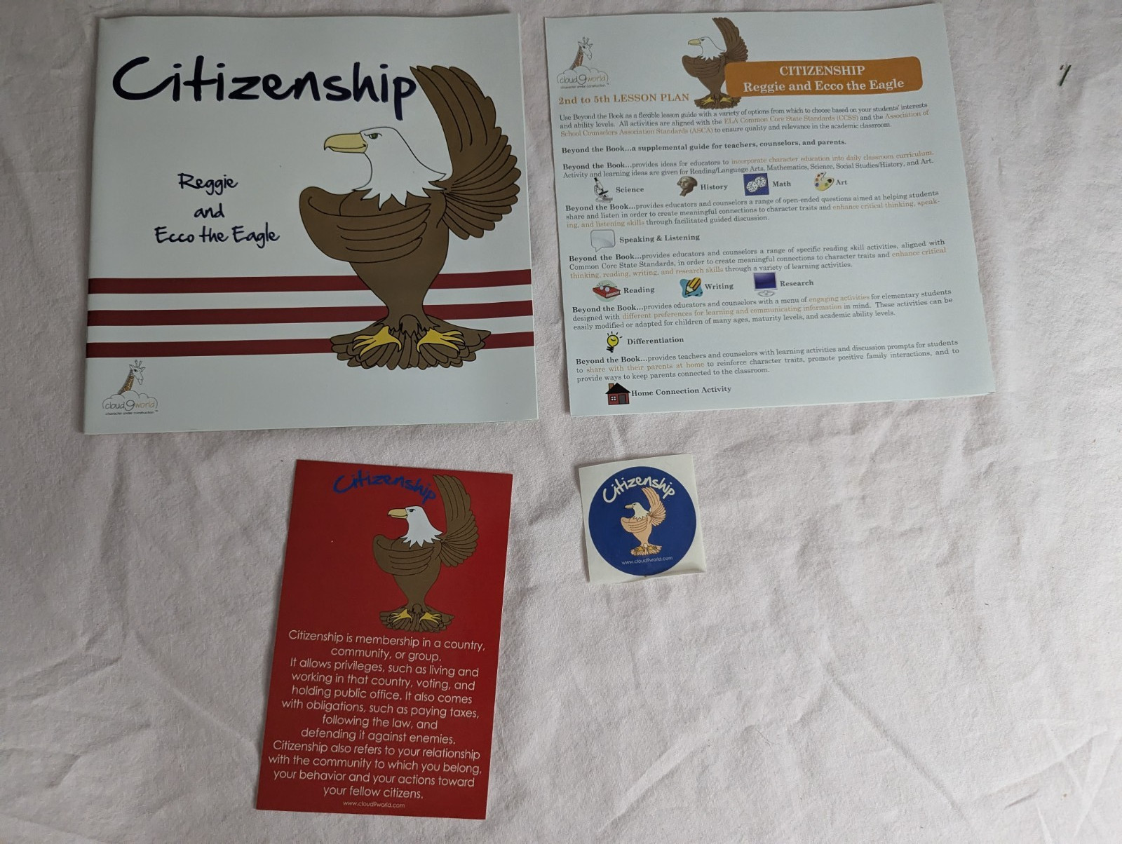 Home School Teachers Cloud 9 world character book CITIZENSHIP 2nd -5th grade kit