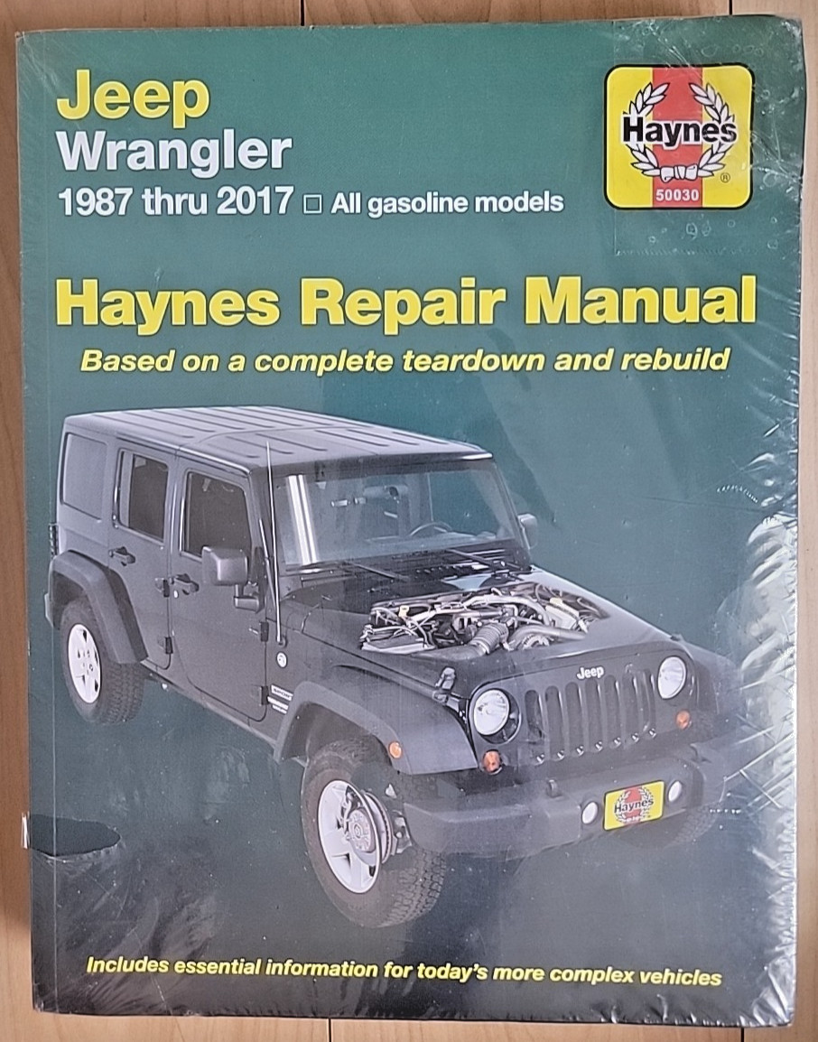 Jeep Wrangler 1987-2017 Haynes Repair Manual All Gasoline Models 4 & 6-cyl NEW