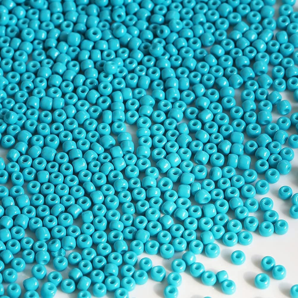 4Mm Turquo Blue Color Glass Seed Beads about 1400Pcs in Box 6/0 Glass Craft Seed