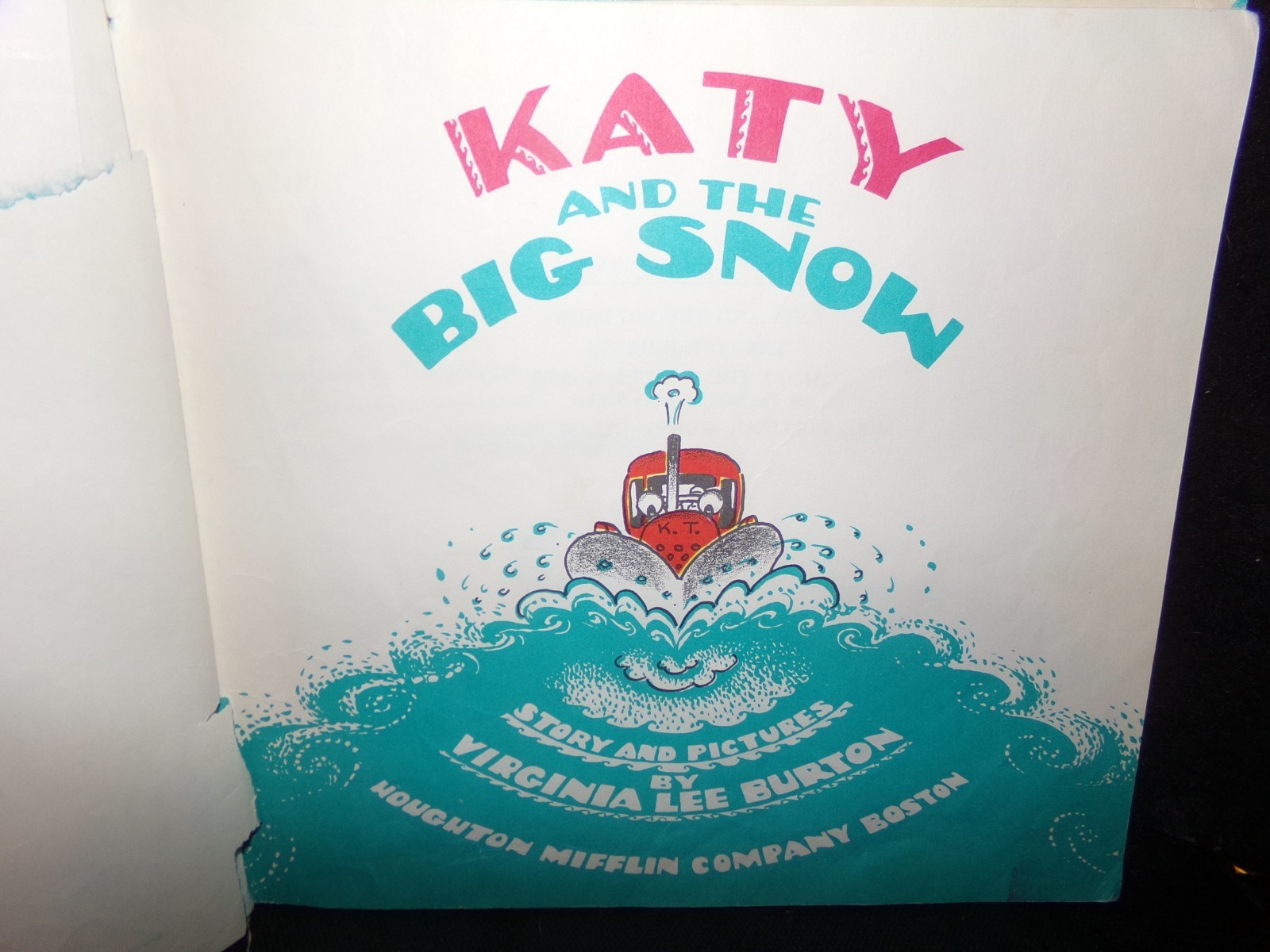 Katy And the Big Snow, Virginia Lee Burton, Vintage Hardcover, FREE SHIPPING